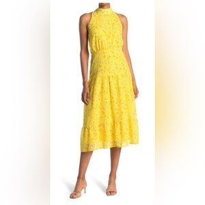 Sam Edelman Floral Print High Neck Maxi Dress, Size 0 - Yellow